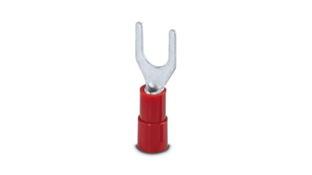 Phoenix Contact, C-FCI Insulated Fork Terminal, 20 AWG to 15 AWG, M5 Stud Size Polyamide, Red | 3240035