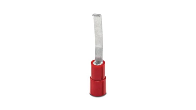 Phoenix Contact Hooked Insulated Blade terminal plug 18 mm Blade Length, 16 AWG to 22 AWG, Red | 3240015