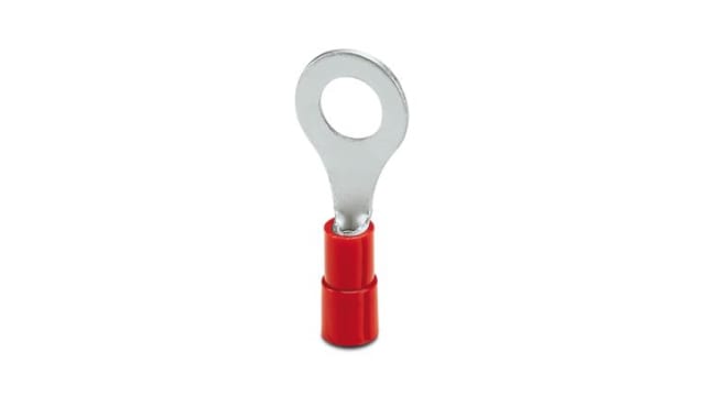 Phoenix Contact Uninsulated Ring Terminal, M6 Stud Size 16 AWG 14 AWG Wire Size, Red | 3240020