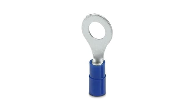 Phoenix Contact Uninsulated Ring Terminal, M6 Stud Size 16 AWG 14 AWG Wire Size, Blue | 3240025