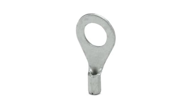 Phoenix Contact, C-RC 1/M6 Uninsulated Ring Terminal, M6 Stud Size 20 AWG 17 AWG Wire Size, Silver | 3240074