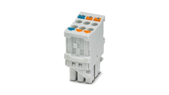 Phoenix Contact PCB Terminal Block, 6-Contact, 3.45 mm Pitch, Push-in, 2 Row Push-in Spring | 1100022