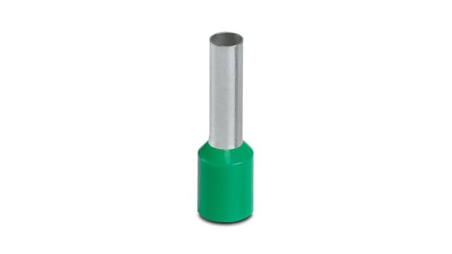 Phoenix Contact, AI Insulated Ferrule, 12 mm Pin Length, 3.5 mm Pin Diameter, Green 10 AWG Wire Size | 1213203