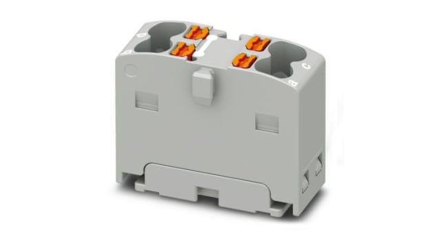 Phoenix Contact Distribution Block, 4 Way, 440 V, 14.5A, Grey | 1221508