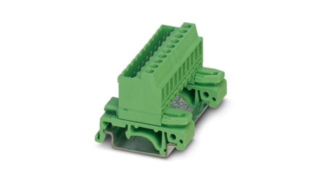 Phoenix Contact 3 Pole Horizontal DIN Connector, 12A, 320 V, Screw-On, DIN Rail Male | 1788127