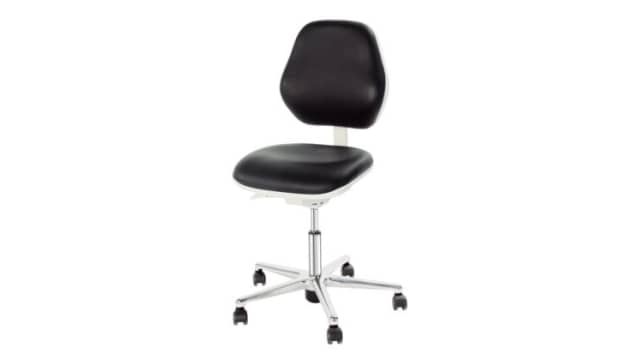 Bosch Rexroth Black Leather Desk Chair, 120 kg Weight Capacity | 3842527162