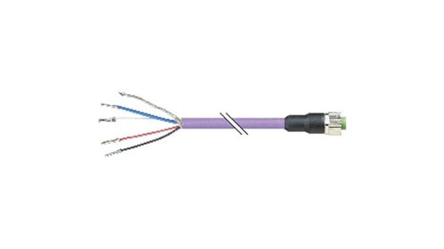 B&R 4 way Straight to Female 4 way Unterminated Industrial Automation Cable Assembly, 5 m | X67CA0X21.0050