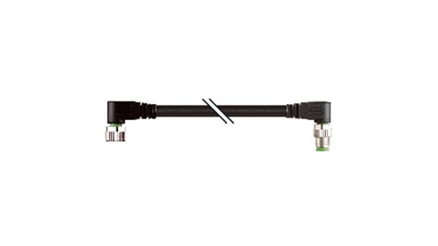 B&R Male 4 way Right Angle to Female 4 way M8 Industrial Automation Cable Assembly | X67CA0P10.0050