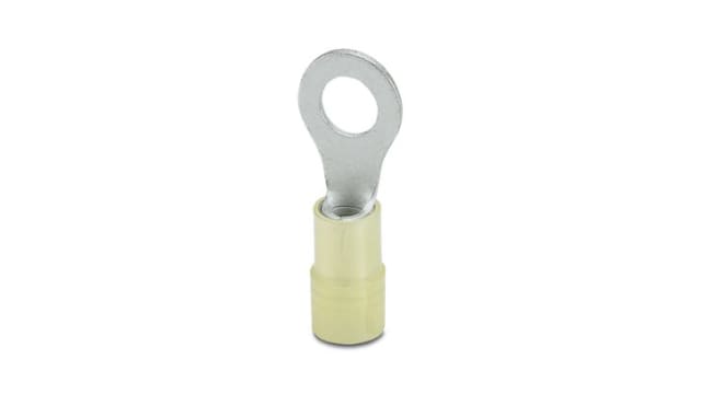Phoenix Contact, C-RCEI Insulated Ring Terminal, M6 Stud Size 10 AWG 12 AWG Wire Size, Yellow | 3241212