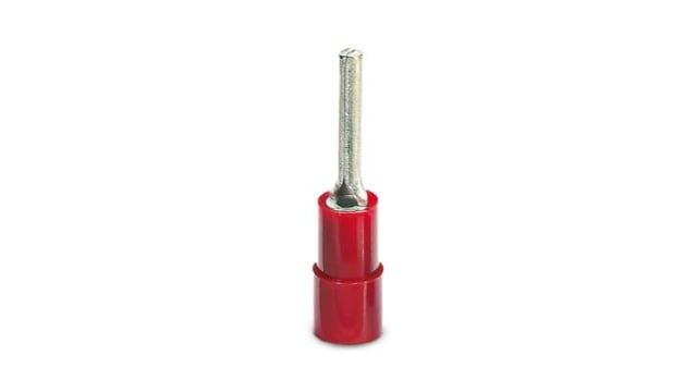 Phoenix Contact Hooked Insulated Blade terminal plug 21.5 mm Blade Length, 16 AWG to 22 AWG, Red | 3241215