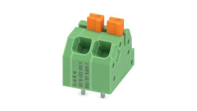 Phoenix Contact PCB Terminal Block, 6-Contact, 3.5mm Pitch, Wave Soldering, 1-Row, Push In Spring Termination | 1071003