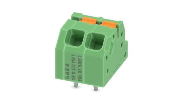 Phoenix Contact PCB Terminal Block, 3-Contact, 3.5mm Pitch, Wave Soldering, 1-Row, Push In Spring Termination | 1071011