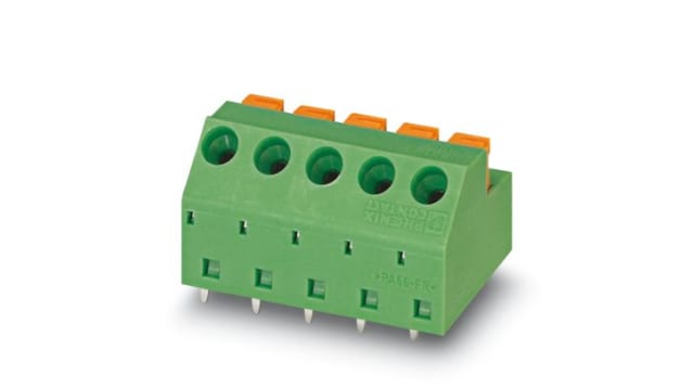 Phoenix Contact PCB Terminal Block, 4-Contact, 5.08mm Pitch, Wave Soldering, 1-Row, Push In Spring Termination | 1790649