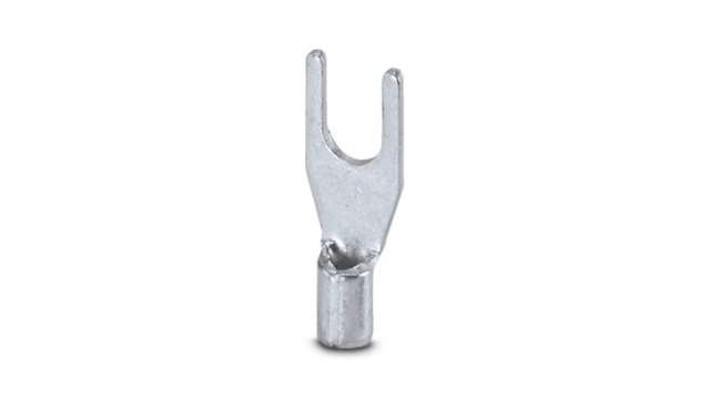 Phoenix Contact, C-FC Uninsulated Fork Terminal, 20 AWG to 17 AWG, M3.5 Stud Size, Silver | 3240138