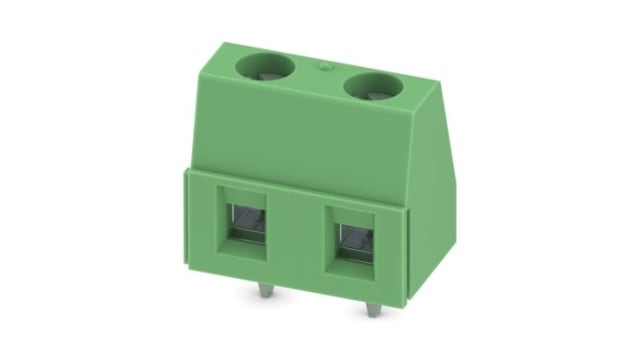 Phoenix Contact PCB Terminal Block, 2-Contact, 7.62mm Pitch, Wave Soldering, 1-Row, Plug In, Screw Termination | 1717729