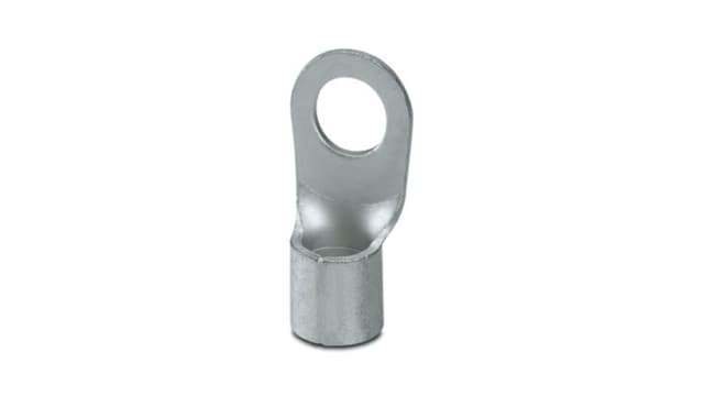 Phoenix Contact, C-RC 35/M10 Uninsulated Ring Terminal, M10 Stud Size 2 AWG 2 AWG Wire Size, Silver | 3240107