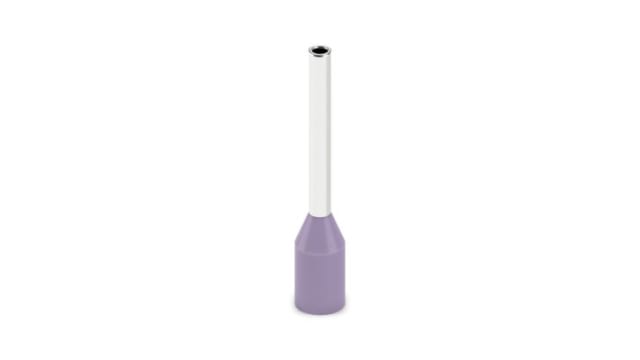 Phoenix Contact Insulated Ferrule, 8 mm Pin Length, 0.8 mm Pin Diameter, Violet 24 AWG Wire Size | 2100147