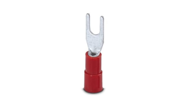 Phoenix Contact, C-FCI Insulated Fork Terminal, 20 AWG to 15 AWG, M3 Stud Size Polyamide, Red | 3240032
