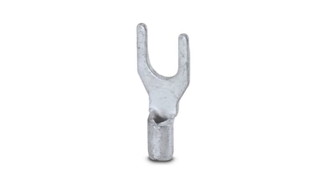 Phoenix Contact, C-FC Uninsulated Fork Terminal, 20 AWG to 17 AWG, M4 Stud Size, Silver | 3240139