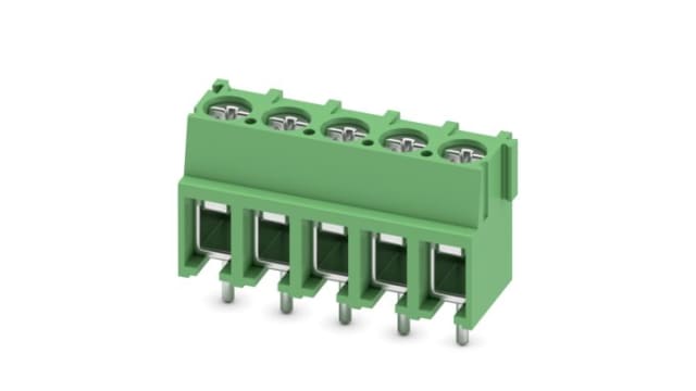 Phoenix Contact PCB Terminal Block, 5-Contact, 5mm Pitch, Wave Soldering, 1-Row, Plug In, Screw Termination | 1935802