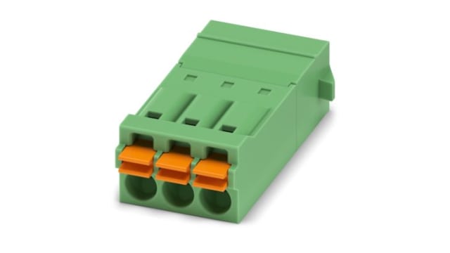 Phoenix Contact PCB Terminal Block, 3-Contact, 3.5mm Pitch, Push-In, 1-Row, Socket Termination | 1844112