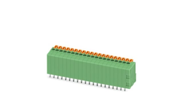 Phoenix Contact PCB Terminal Block, 20-Contact, 2.54mm Pitch, Wave Soldering, 1-Row, Push In Spring Termination | 1789126