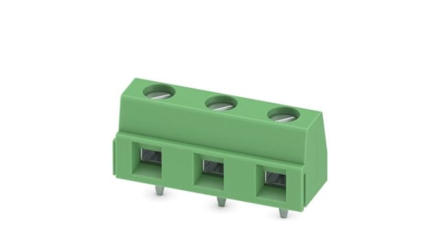 Phoenix Contact PCB Terminal Block, 3-Contact, 7.62 mm Pitch, Wave Soldering Mount, 1 Row | 1707030