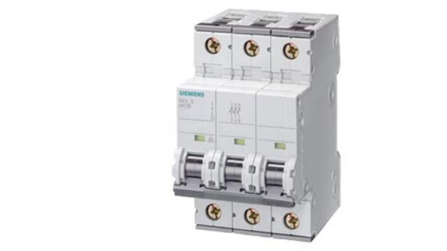 Siemens SENTRON 5SY8 Miniature Circuit Breaker, 3-Pole, 500 mA, Type C, 400 V ac AC, 70 kA Breaking Capacity | 5SY8305-7