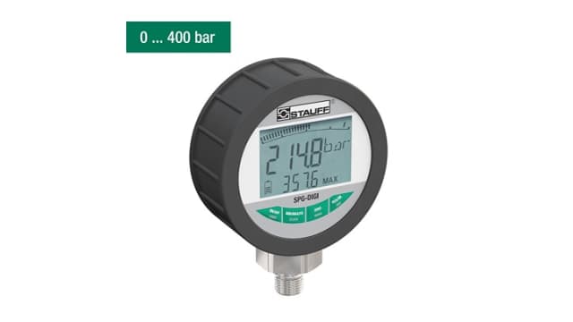 Stauff G 1/4 Digital Digital Pressure Gauge 600bar Bottom Entry 90mm Outside Diameter | SPG-DIGI-B0600-B