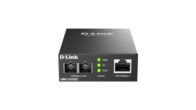 D-Link RJ45 Ethernet Media Converter, Single Mode, 1000Mbps, 100BaseLX 10 km | DMC-G10SC/E