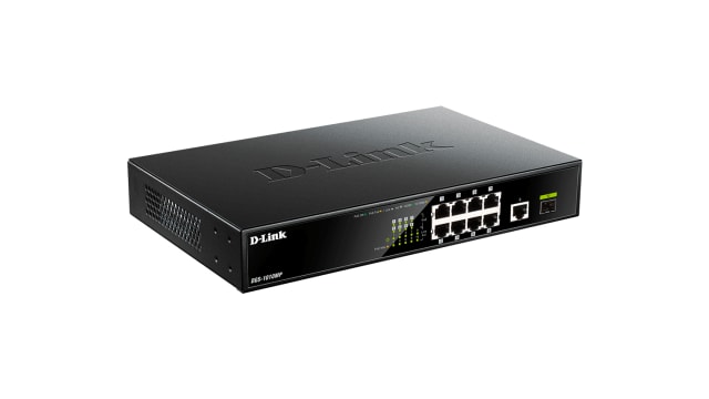 D-Link Desktop Gigabit PoE+ Switch with 1 x SFP port and 1 x Gigabit Uplink Port, Unmanaged 10 Port Network Switch With | DGS-1010MP
