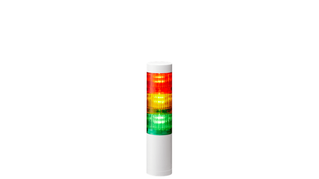 Patlite LR5 Series Amber, Green, Red Signal Tower, 3 Lights, 24 V dc, Direct Mount | LR5-302WENW-RYG