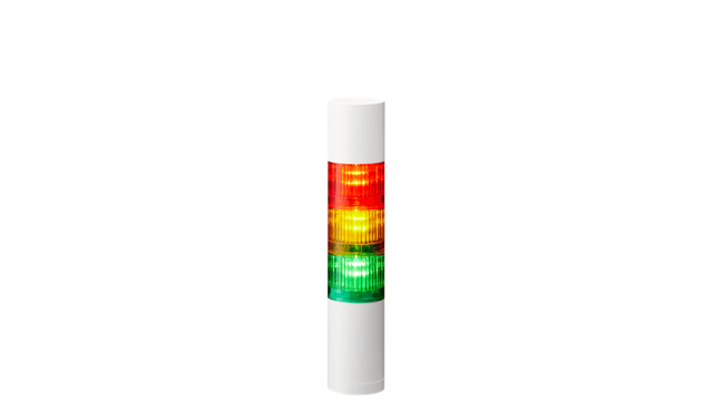 Patlite LR5 Series Amber, Green, Red Buzzer Signal Tower, 3 Lights, 24 V dc, Direct Mount | LR5-302WEBW-RYG