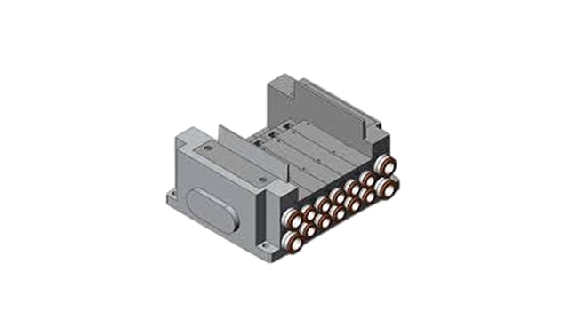SMC SY series 5 station Pneumatic Control Valve Manifold for use with Valve, SS5Y5-10S0-05B-C6-NA | SS5Y5-10S0-05B-C6-NA