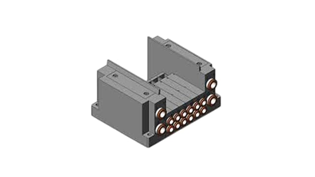SMC SY3000 series 6 station Pneumatic Control Valve Manifold for use with Valve, SS5Y3-10S0-06B-C6-NA | SS5Y3-10S0-06B-C6-NA