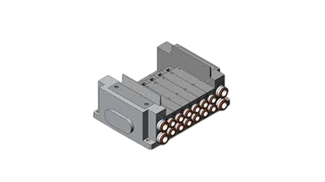 SMC SY series 6 station Pneumatic Control Valve Manifold for use with Valve, SS5Y5-10S0-06B-C8-NA | SS5Y5-10S0-06B-C8-NA