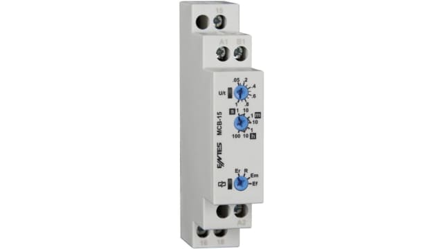 ENTES MCB Series DIN Rail Mount Timer Relay, 24 → 240V ac, 1-Contact, 0.05 sec → 100 hrs, SPDT | 0MCB-15