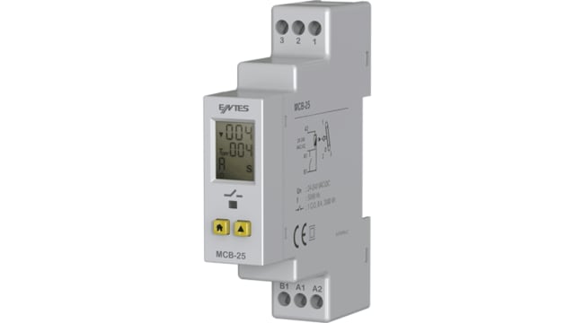 ENTES MCB Series DIN Rail Mount Timer Relay, 24 → 240V ac, 1-Contact, 0.1 sec → 999 hrs, SPDT | MCB-25