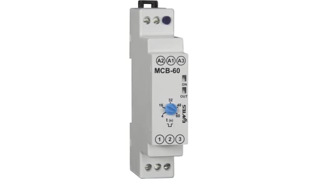 ENTES MCB Series DIN Rail Mount Timer Relay, 12 → 240V ac, 1-Contact, 4 sec → 30 sec, SPDT | MCB-60