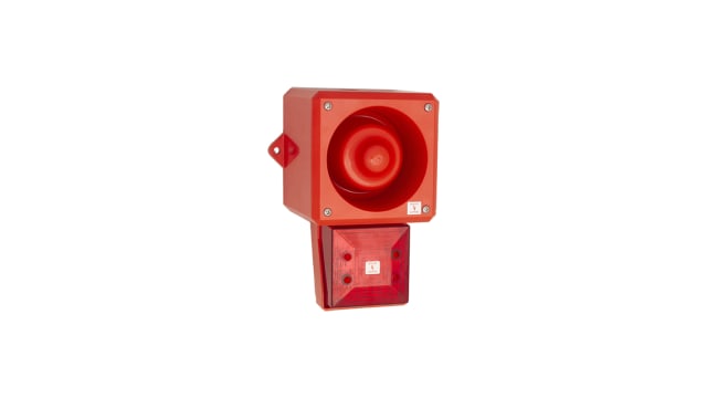 Moflash YL5IS Hi-Vis Series Red Beacon, 16.2 To 26.4 V, IP66, Base-mounted, 105dB at 1 Metre | 245541