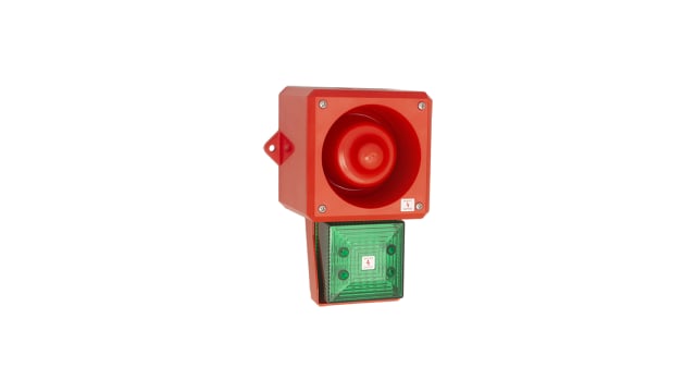 Moflash YL5IS Hi-Vis Series Green Beacon, 16.2 To 26.4 V, IP66, Base-mounted, 105dB at 1 Metre | 245542