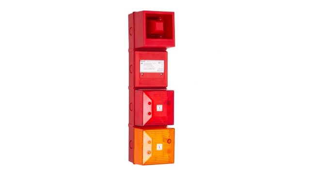 Moflash YL4IS Series Amber, Red Sounder Beacon, 24 V dc, IP65, Base-mounted | 245548