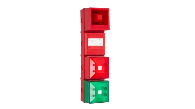 Moflash YL4IS Series Green/Red Sounder Beacon, 24 V dc, IP65, Base-mounted | 245551