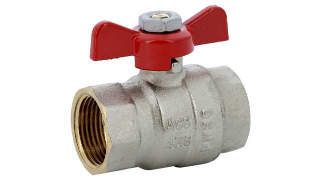 Sferaco Nickel Plated Brass Ball Valve, Ball Valve, Threaded, BSP 3/4in, 30bar Operating Pressure | 586005