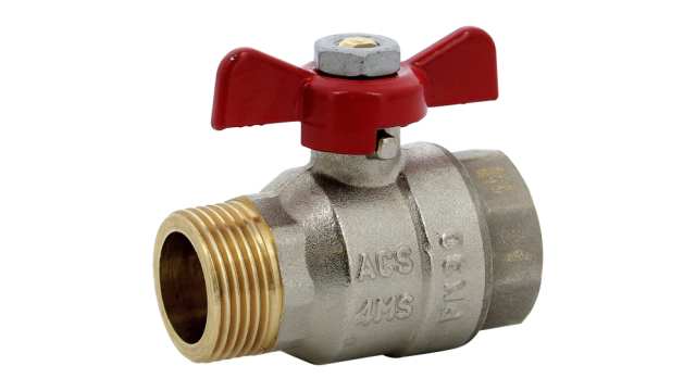 Sferaco Nickel Plated Brass Ball Valve, Ball Valve, Threaded, BSP 1/2in, 30bar Operating Pressure | 587004