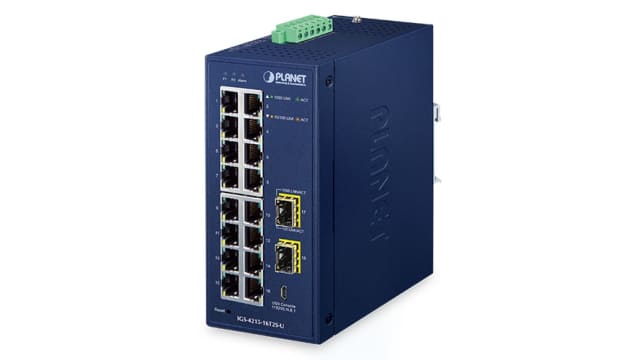 Planet IGS-4215-16T2S-U, Managed Switch 16 Port Network Switch RJ-45 | IGS-4215-16T2S-U