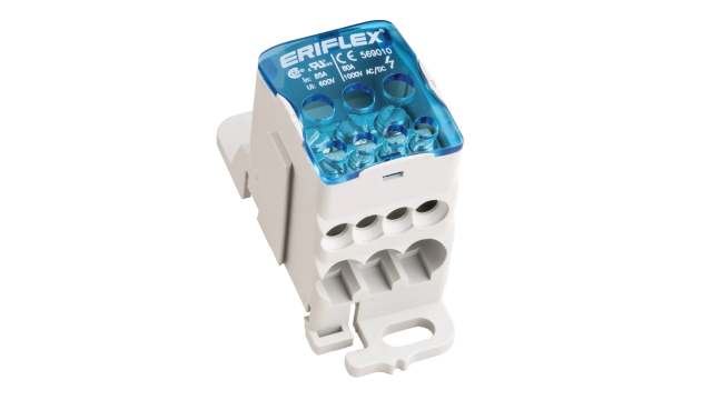 nVent ERICO Distribution Block, 1 Way, 1 kV, 50A, White | 569201