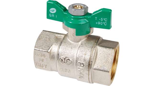 Sferaco Nickel Plated Brass Ball Valve, Ball Valve, Threaded, BSP 3/4in, 40bar Operating Pressure | 578005