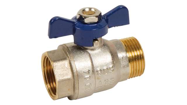 Sferaco Nickel Plated Brass Ball Valve, Ball Valve, Threaded, BSP 1in, 30bar Operating Pressure | 533006