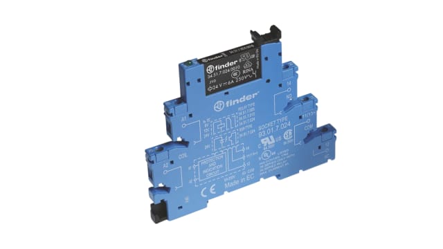 Finder 38 Series Electromechanical Interface Relay, DIN Rail Mount, 230V ac Coil, SPDT, 2-Pole, 8A Load | 38.62.8.230.0060